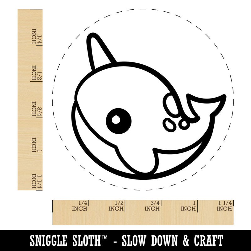 Kawaii Narwhal Rubber Stamp for Stamping Crafting Planners