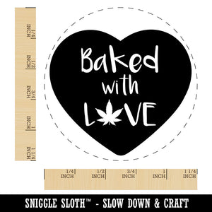 Marijuana Baked with Love Heart Rubber Stamp for Stamping Crafting Planners