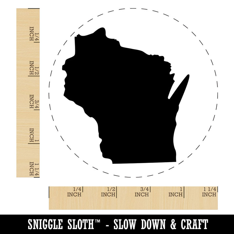 Wisconsin State Silhouette Rubber Stamp for Stamping Crafting Planners