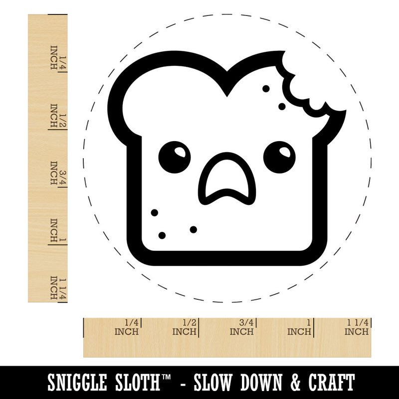Cute and Kawaii Shocked Toast Bread with Bite Rubber Stamp for Stamping Crafting Planners