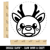 Cute Christmas Reindeer with Bright Nose Rubber Stamp for Stamping Crafting Planners