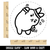 Cute Kawaii Bunny Rabbit Workout Exercise Rubber Stamp for Stamping Crafting Planners