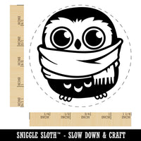 Cute Little Owl with Big Scarf Rubber Stamp for Stamping Crafting Planners