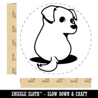 Cute Puppy Looking Back Rubber Stamp for Stamping Crafting Planners