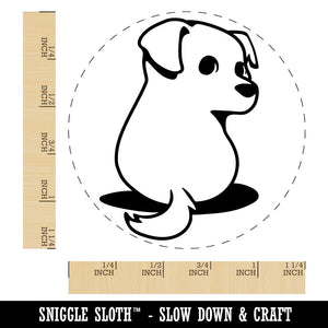 Cute Puppy Looking Back Rubber Stamp for Stamping Crafting Planners