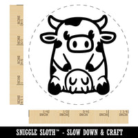 Cute Spotted Cow Sitting Rubber Stamp for Stamping Crafting Planners