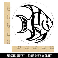 Freshwater Striped Angelfish Fish Rubber Stamp for Stamping Crafting Planners