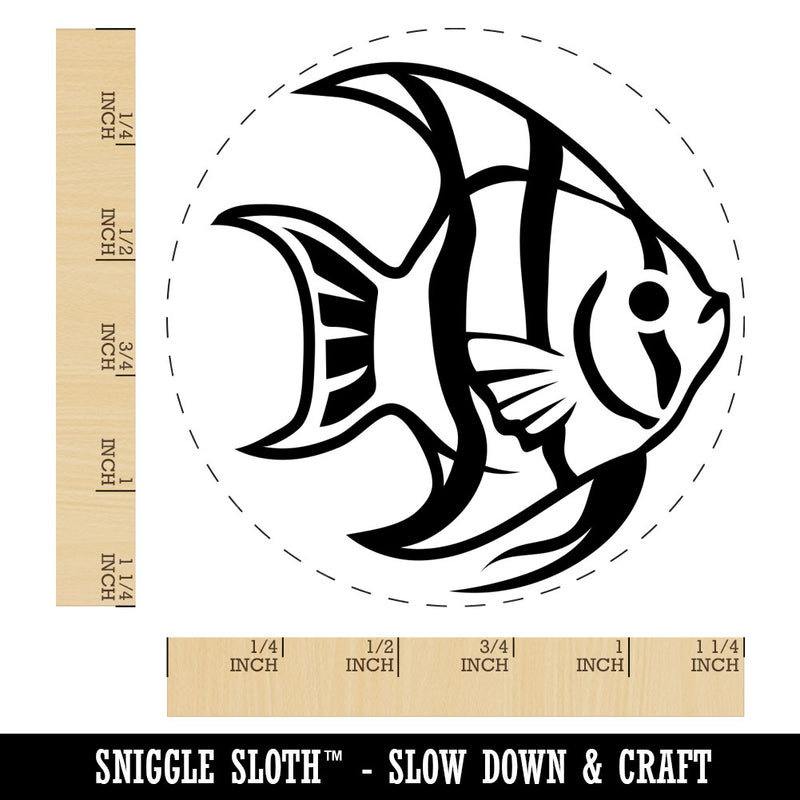 Freshwater Striped Angelfish Fish Rubber Stamp for Stamping Crafting Planners