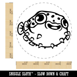 Happy Little Pufferfish Rubber Stamp for Stamping Crafting Planners
