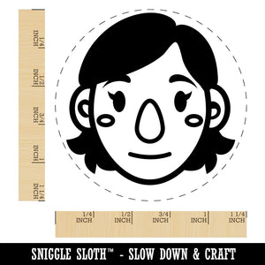 Human Female Character Face Rubber Stamp for Stamping Crafting Planners