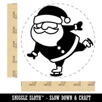 Ice Skating Christmas Santa Claus Rubber Stamp for Stamping Crafting Planners