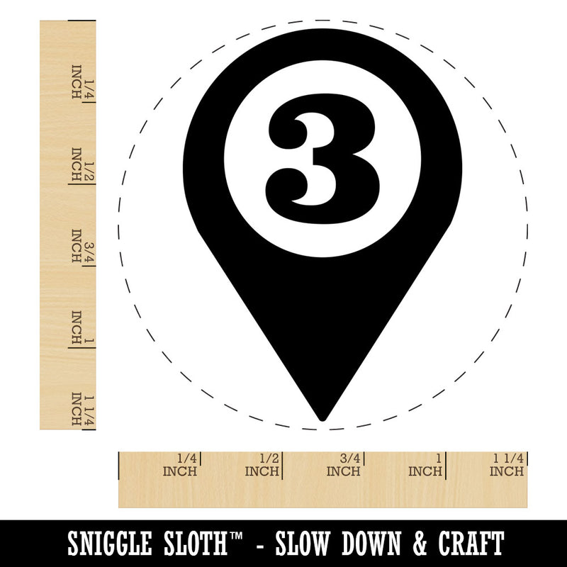 Map Location 3 Marker Rubber Stamp for Stamping Crafting Planners