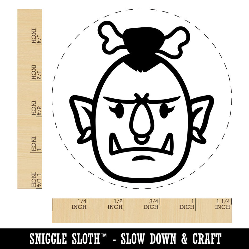 Orc Female Character Face Rubber Stamp for Stamping Crafting Planners