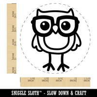 Owl Smart with Glasses Rubber Stamp for Stamping Crafting Planners