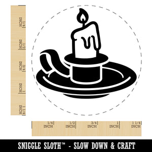 Candle on a Holder Rubber Stamp for Stamping Crafting Planners