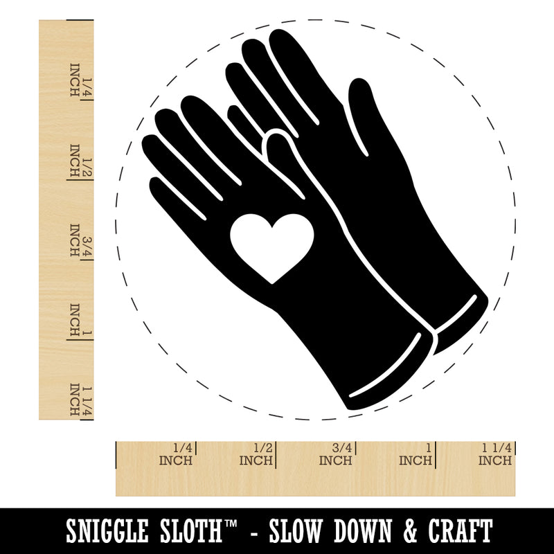 Caring Rubber Gloves Sanitizing Heart Rubber Stamp for Stamping Crafting Planners