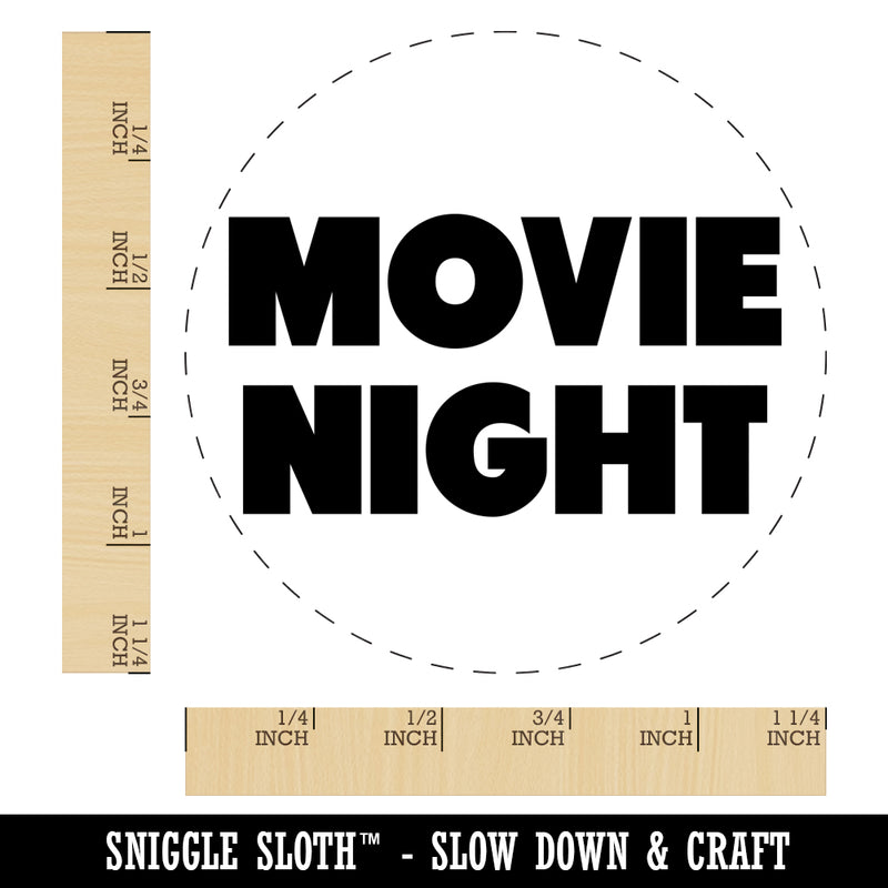 Movie Night Bold Text Date Rubber Stamp for Stamping Crafting Planners