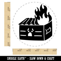 Sad Dumpster Fire Rubber Stamp for Stamping Crafting Planners