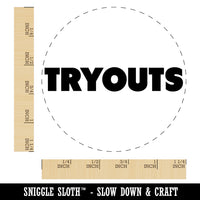 Tryouts Bold Text Sports Rubber Stamp for Stamping Crafting Planners