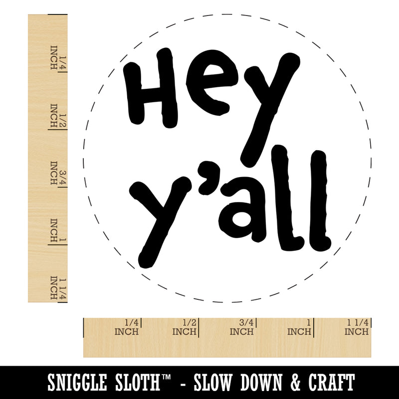 Hey Y'all Hello Hi Southern Fun Text Rubber Stamp for Stamping Crafting Planners