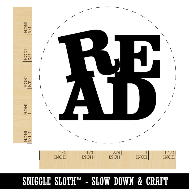 Read Stacked Text Rubber Stamp for Stamping Crafting Planners