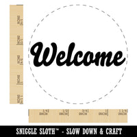 Welcome Fun Text Rubber Stamp for Stamping Crafting Planners