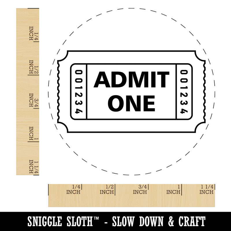Classic Admit One Movie Raffle Ticket Rubber Stamp for Stamping Crafting Planners