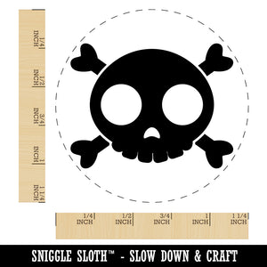 Cute Simple Skull and Crossbones Rubber Stamp for Stamping Crafting Planners
