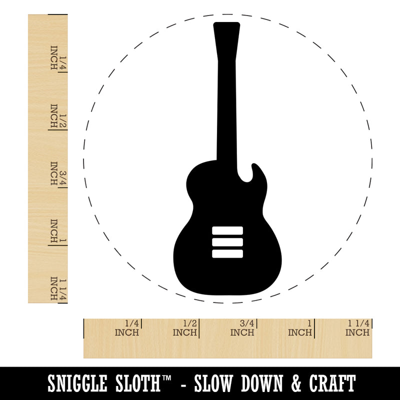 Electric Guitar Silhouette Rubber Stamp for Stamping Crafting Planners