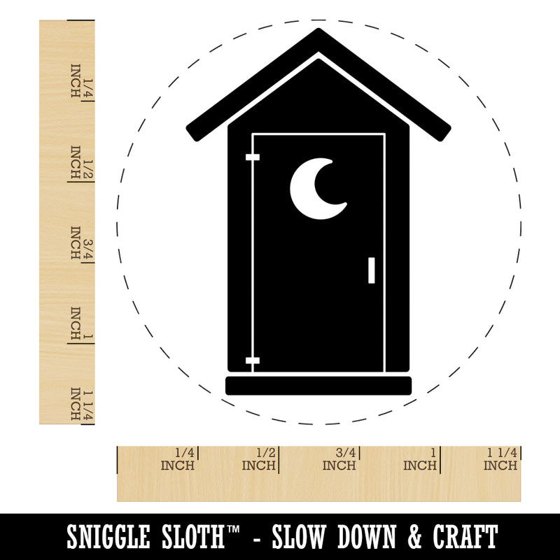 Outhouse Silhouette Toilet Rubber Stamp for Stamping Crafting Planners