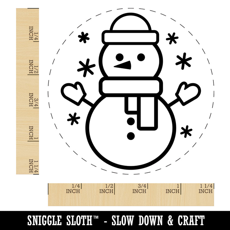 Snowman Hat and Scarf Rubber Stamp for Stamping Crafting Planners