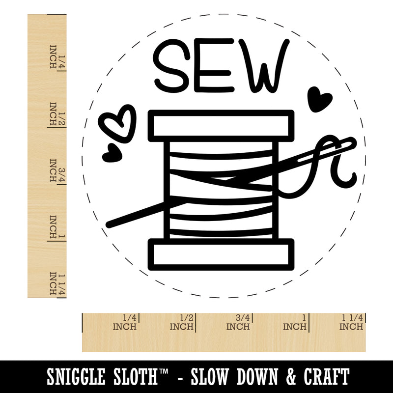 Spool of Thread Sew Sewing Rubber Stamp for Stamping Crafting Planners