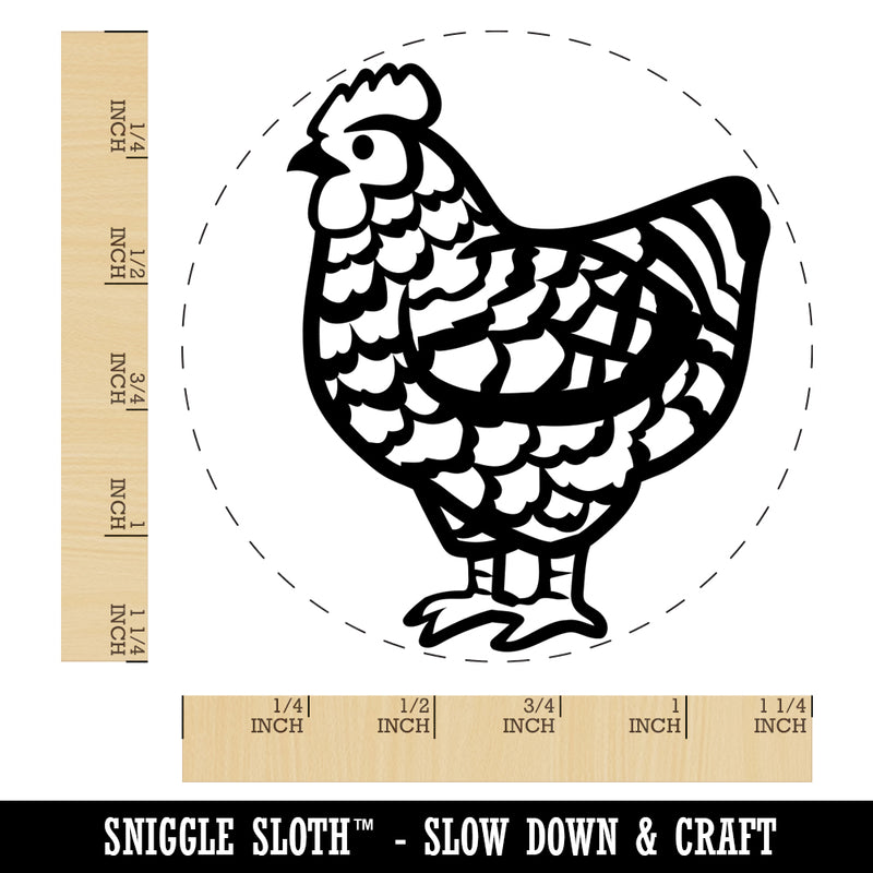 Barred Plymouth Rock Chicken Rubber Stamp for Stamping Crafting Planners