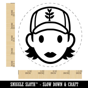 Occupation Farmer Cap Woman Icon Rubber Stamp for Stamping Crafting Planners