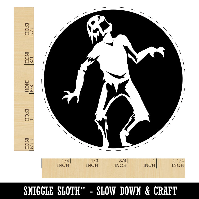 Zombie Shambling Walking Undead Rubber Stamp for Stamping Crafting Planners