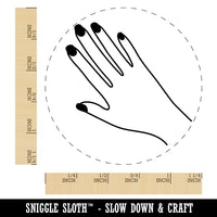 Hand with Painted Nails Rubber Stamp for Stamping Crafting Planners