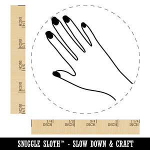 Hand with Painted Nails Rubber Stamp for Stamping Crafting Planners