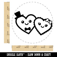 Heart Couple Love Anniversary Valentine's Day Rubber Stamp for Stamping Crafting Planners