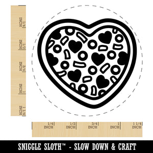 Heart Pizza Love Rubber Stamp for Stamping Crafting Planners