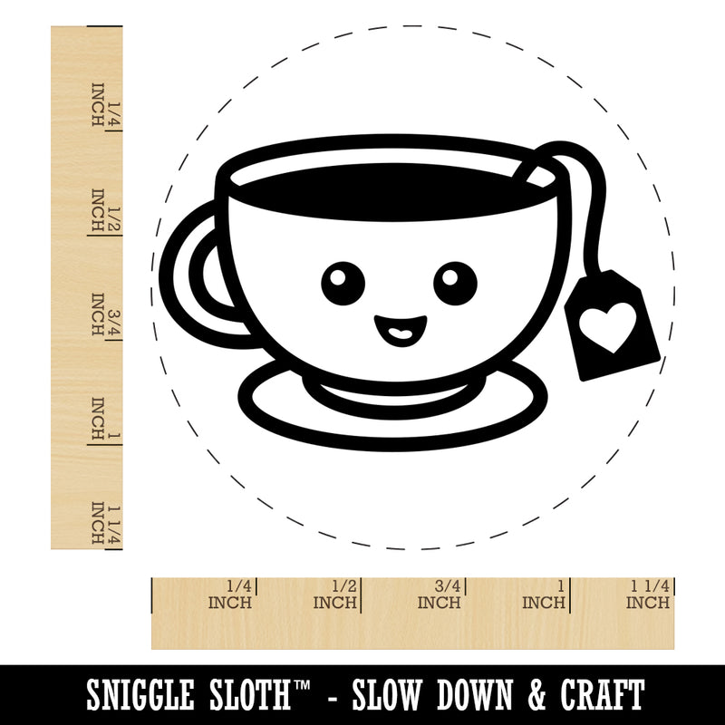 Kawaii Cute Cup of Tea Rubber Stamp for Stamping Crafting Planners