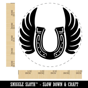 Angel Wings on Horseshoe Loss of Pet Horse Rubber Stamp for Stamping Crafting Planners