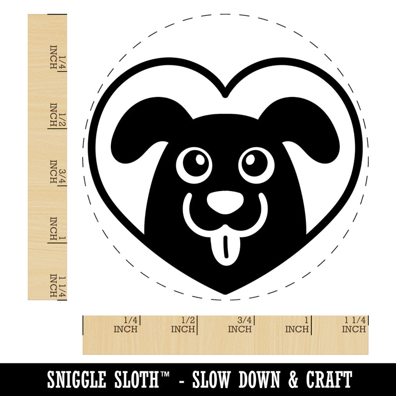 Dog Inside of Heart Love Rubber Stamp for Stamping Crafting Planners