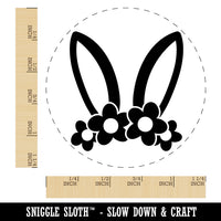 Easter Bunny Ears with Flower Crown Rubber Stamp for Stamping Crafting Planners