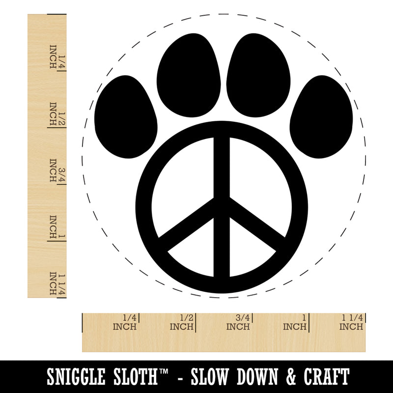 Paw Print Dog Cat Peace Sign Rubber Stamp for Stamping Crafting Planners