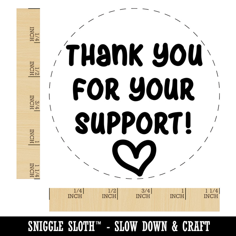 Thank You for Your Support Heart Rubber Stamp for Stamping Crafting Planners