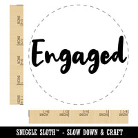 Engaged Engagement Wedding Cursive Text Rubber Stamp for Stamping Crafting Planners