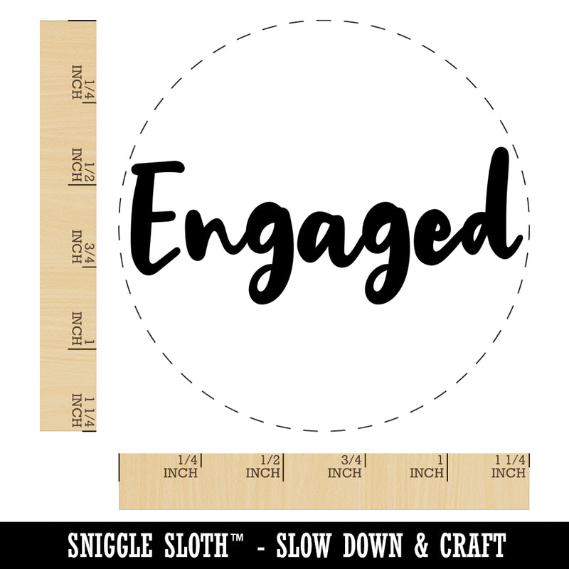 Engaged Engagement Wedding Cursive Text Rubber Stamp for Stamping Crafting Planners