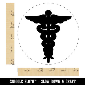 Staff of Hermes Silhouette Caduceus Medical Symbol Rubber Stamp for Stamping Crafting Planners