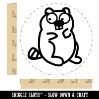 Wary Beaver Doodle Rubber Stamp for Stamping Crafting Planners