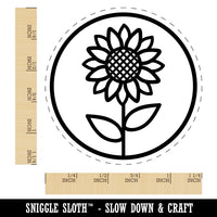 Sunflower in Circle Rubber Stamp for Stamping Crafting Planners